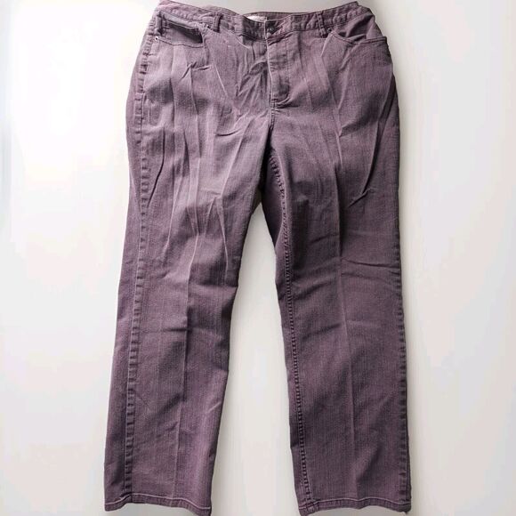Coldwater Creek Muted Purple Plus 18 High Waisted Straight Stretchy Comfort Jean - Picture 1 of 8